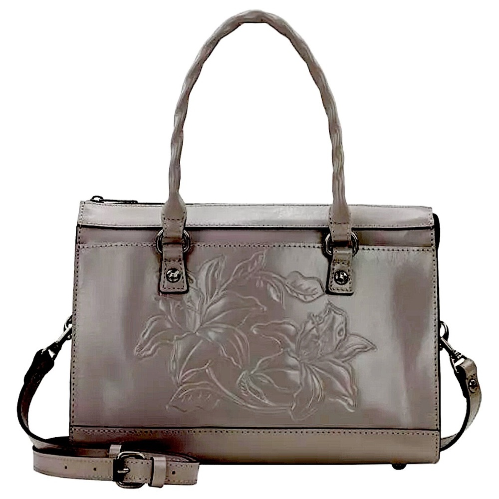 Patricia Nash Josselin Stone Satchel Vintage Parisian Tooled Leather Collection
